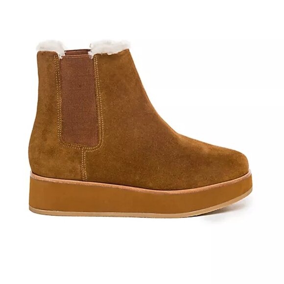 NEW BERNARDO Made In Brazil Suede Patterson Cozy Booties tobacco for women 1065m - Picture 1 of 7